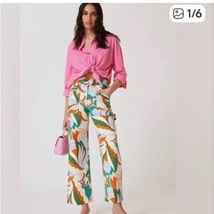 Anthropologie Maeve Lily Gardeners Cropped Wide Leg Pants 25P